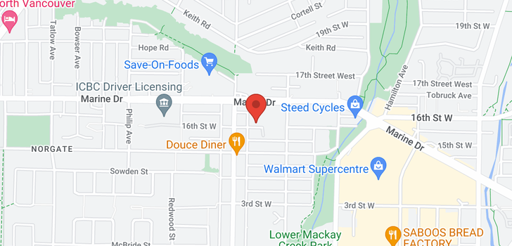 map of 405 1182 W 16TH STREET